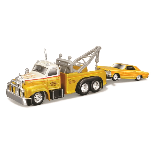 MAISTO Holownik Mack B-61 1953 + Buick Riviera 1965 1:64 15055