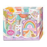 Mini plecaczek w kwiatki, saszetka, brelok, długopisy, naklejki