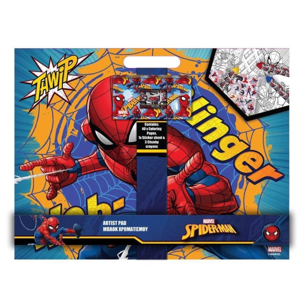 Kolorowanka Spiderman, kredki, naklejki 508155
