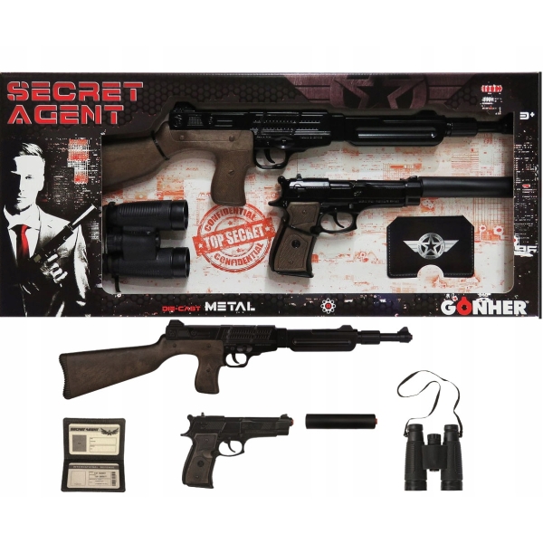 Zestaw Agenta karabin, lornetka, pistolet Gonher