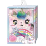 Futrzany pamiętnik na kłódkę z długopisem Jednorożec