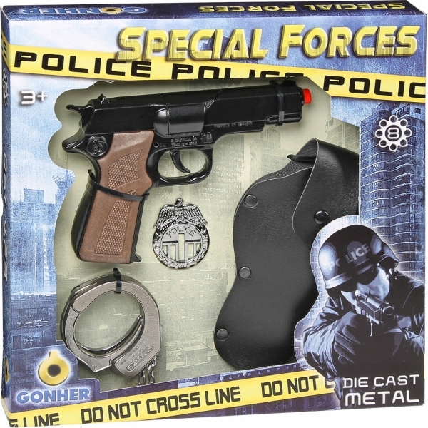 Zestaw policjanta, pistolet z kaburą Gonher 425/6
