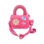 HOT FOCUS 767SW Pikowana torebeczka z ozdobami różowa