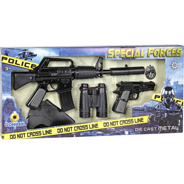 Zestaw policjanta, karabin, pistolet Gonher 446/6