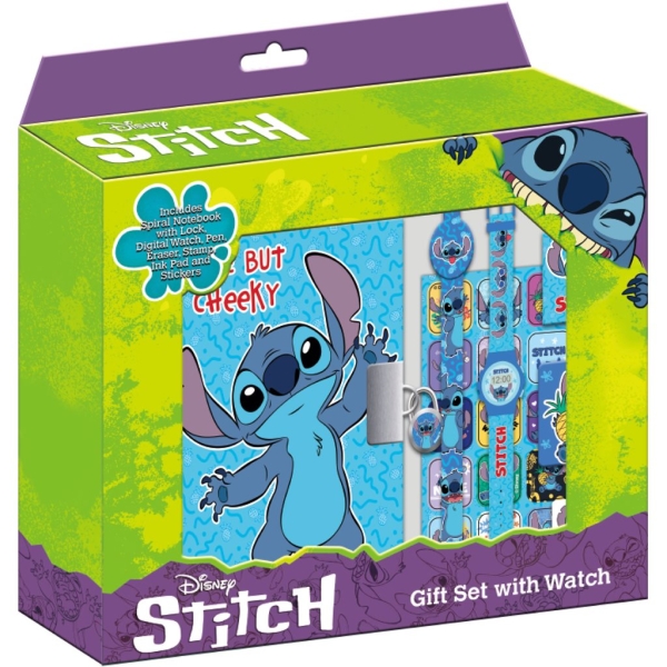 Pamiętnik na kłódkę z zegarkiem i długopisem Lilo & Stitch 564011