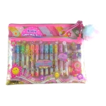 Zestaw żelowych długopisów z akcesoriami - Kwiaty