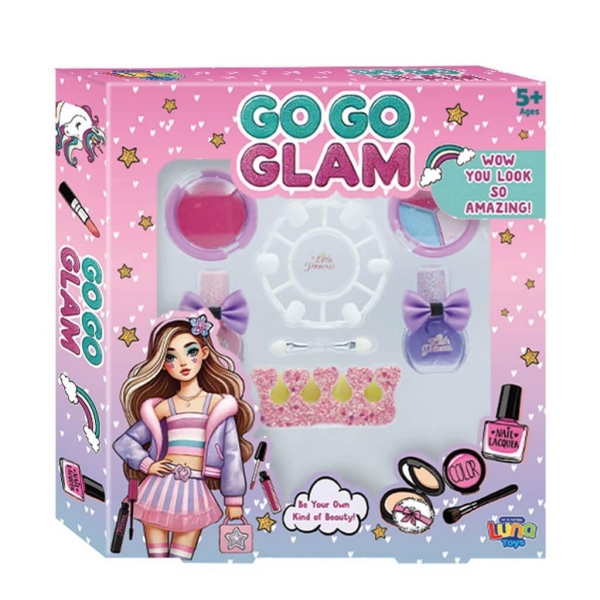 GO-GO GLAM Zestaw do makijażu i paznokci dla dziewczynki 623019