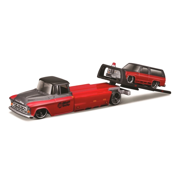 MAISTO Laweta Chevrolet 1957 + Chevrolet K5 Blazer 1979 1:64 15055