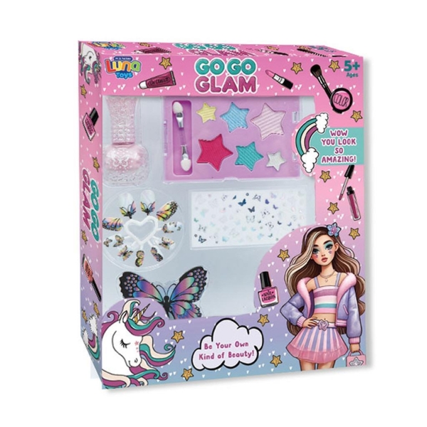 GO-GO GLAM Zestaw do makijażu i paznokci dla dziewczynki 623024
