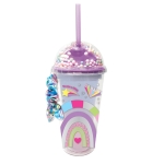 Ozdobny kubek ze słomką zmieniający kolor + gumka do włosów HOT FOCUS