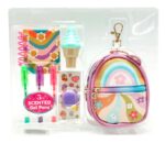 Mini plecaczek w kwiatki, saszetka, brelok, długopisy, naklejki - obrazek 2