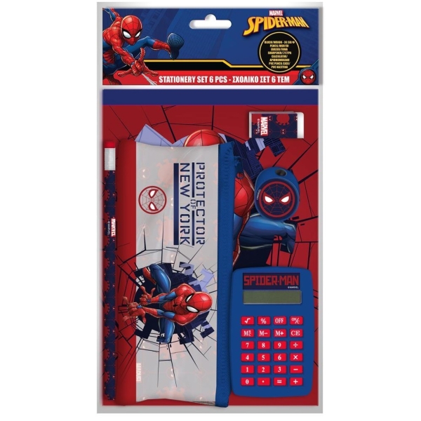 Mały piórnik z kalkulatorem, notes Spiderman 508224