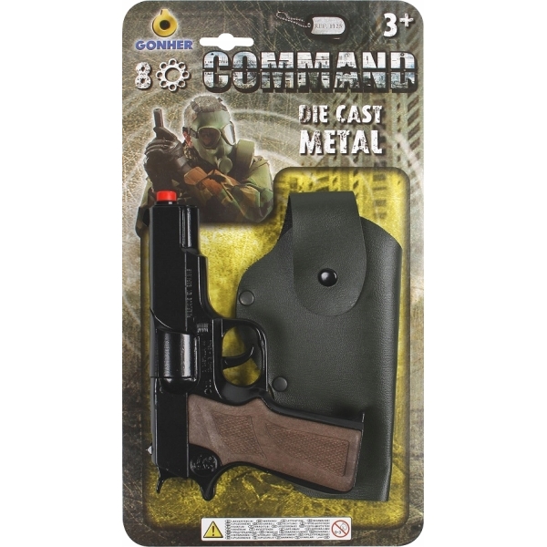 Metalowy pistolet komandosa z kaburą Gonher 1125/6